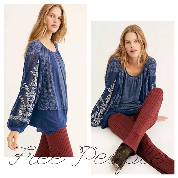 Free People Indigo Dreams Embroidered Tunic - Picture 4 of 7